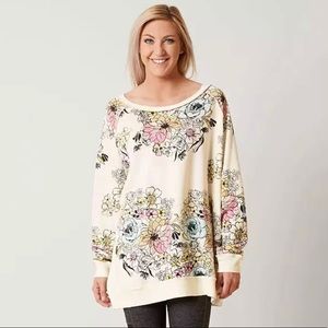 Free People Go On loose fitting raglan sleeve cotton sweatshirt